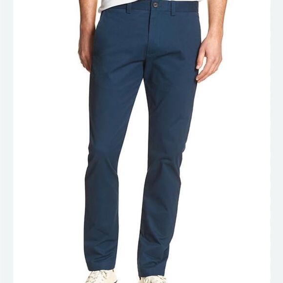 BANANA REPUBLIC 38x30 Men's Navy Blue Pants FULTON SKINNY CHINO - Picture 1 of 9